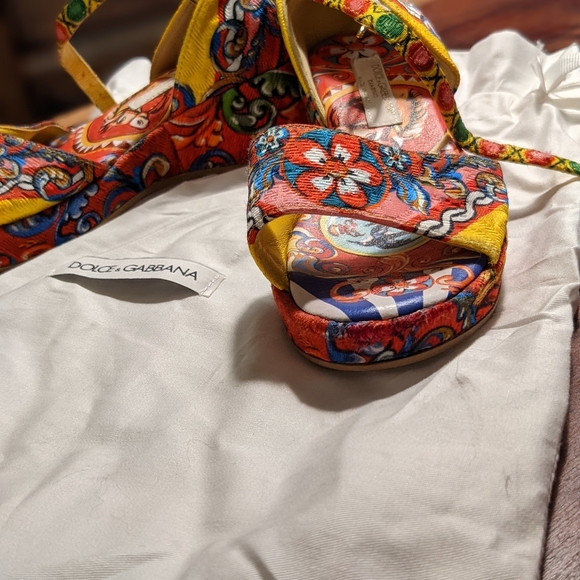 Dolce & Gabbana Majolica wedge sandals - Picture 4 of 6